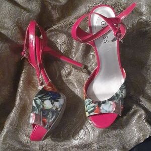 Guess Floral Pink Platform heels
